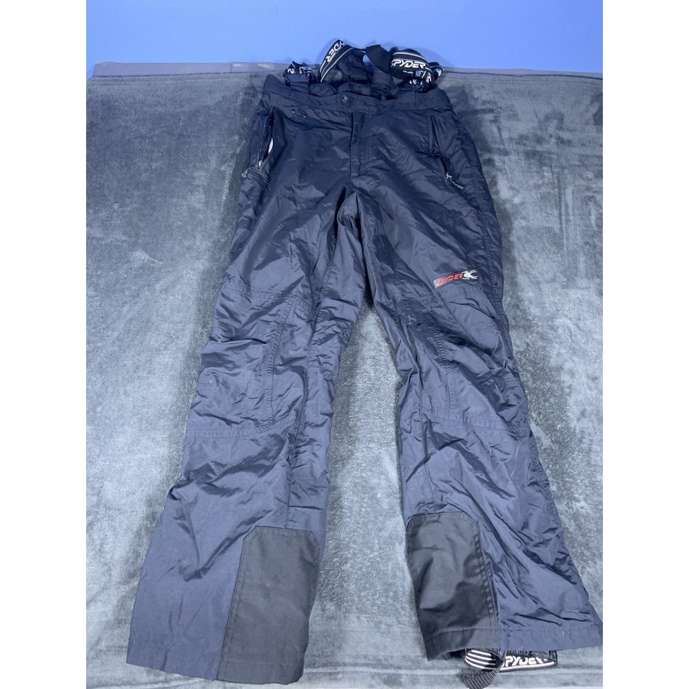 Spyder Ski Pants Men Medium black Thinsulate Suspenders Snow Pants Winter